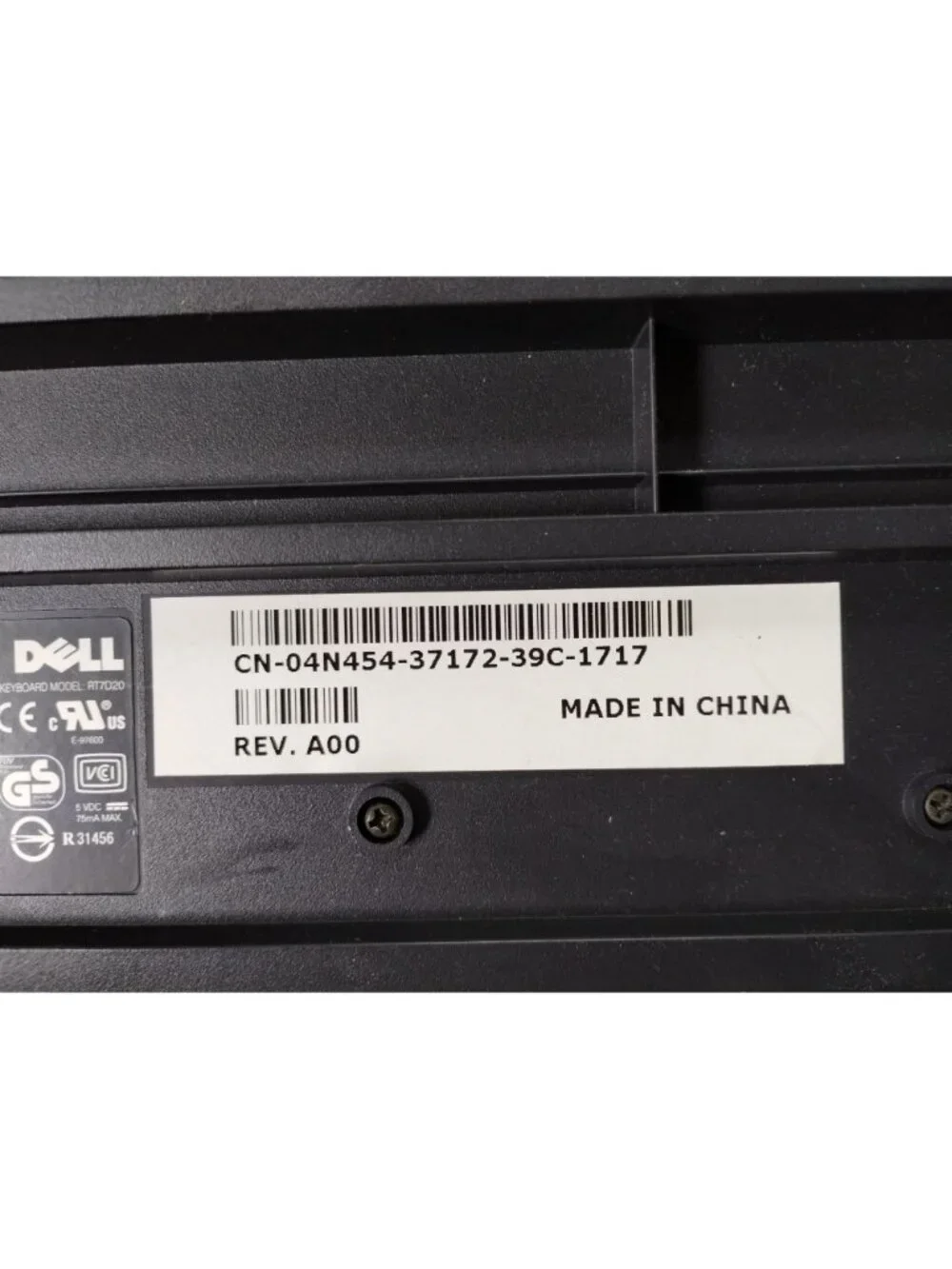 Retro Dell Keyboard Wired RT7D20 - PS/2 Keyboard Vintage